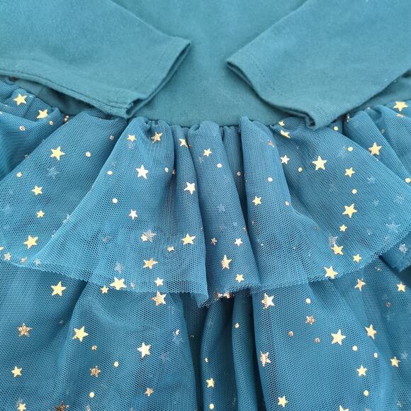 Toddler Girls turquoise tull skirt jersey long sleeve Dress size 2T NNT - Picture 5 of 8